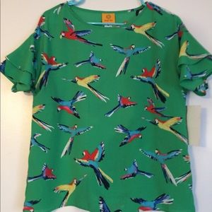 Ruby Rd Parrot Blouse size M